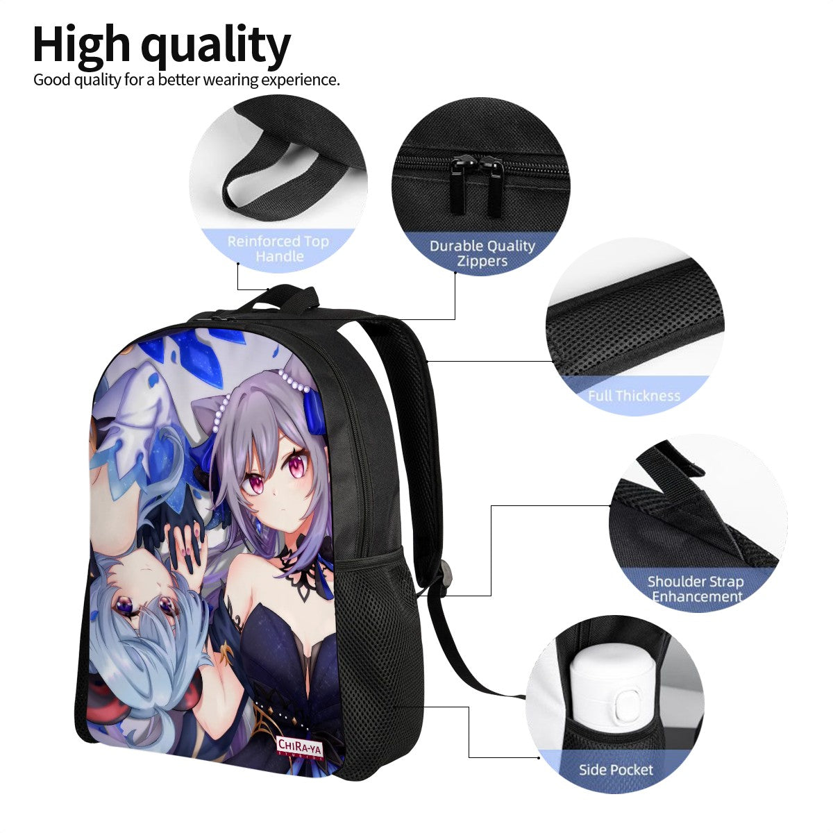 Genshin Impact Oxford Backpack - Ganyu & Keqing: "Ganqing Impact"