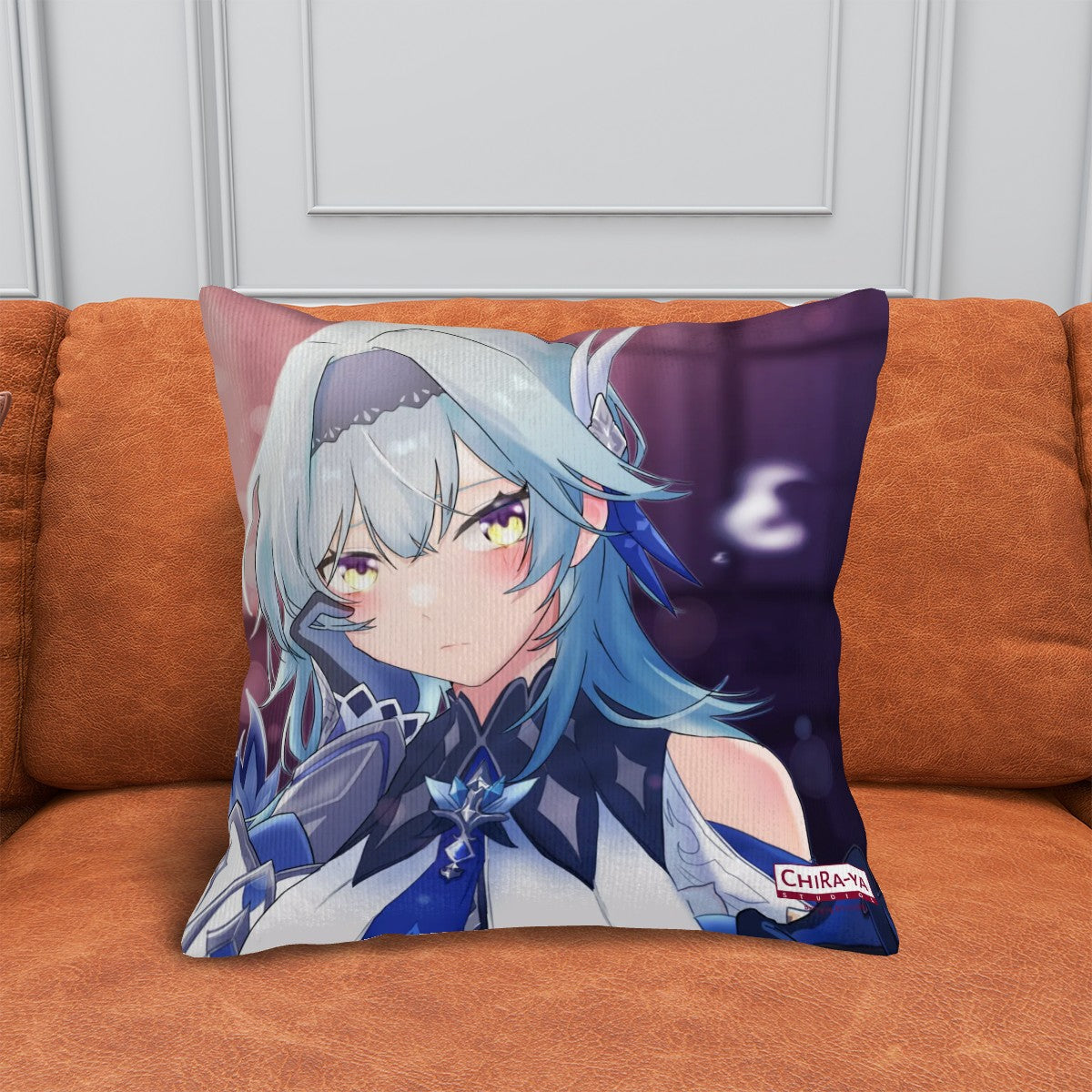 Genshin Impact Corduroy Throw Pillow Cover - Eula: Night Out at Angel's Share
