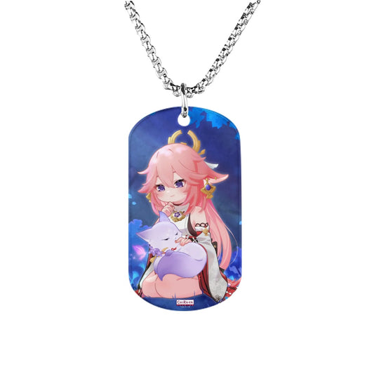 Genshin Impact Titanium Necklace - Yae Miko: "Miko with Fox Ei"