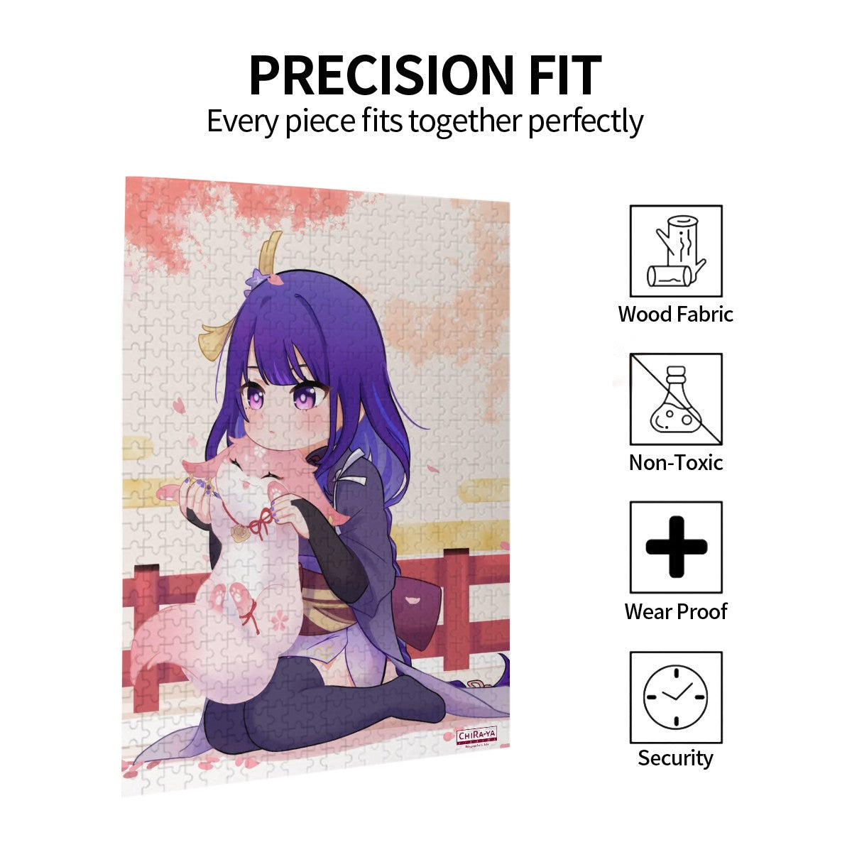 Genshin Impact Wooden Jigsaw Puzzle (500pcs) - Raiden Shogun: "Ei with Fox Miko"
