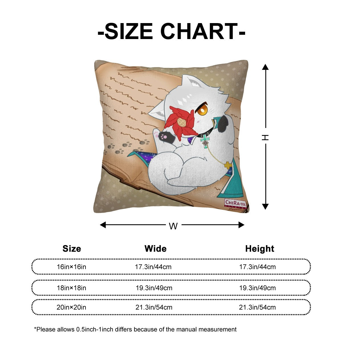 Guilty Gear Corduroy Throw Pillow Cover - Asuka Kreutz (Cat Asuka)