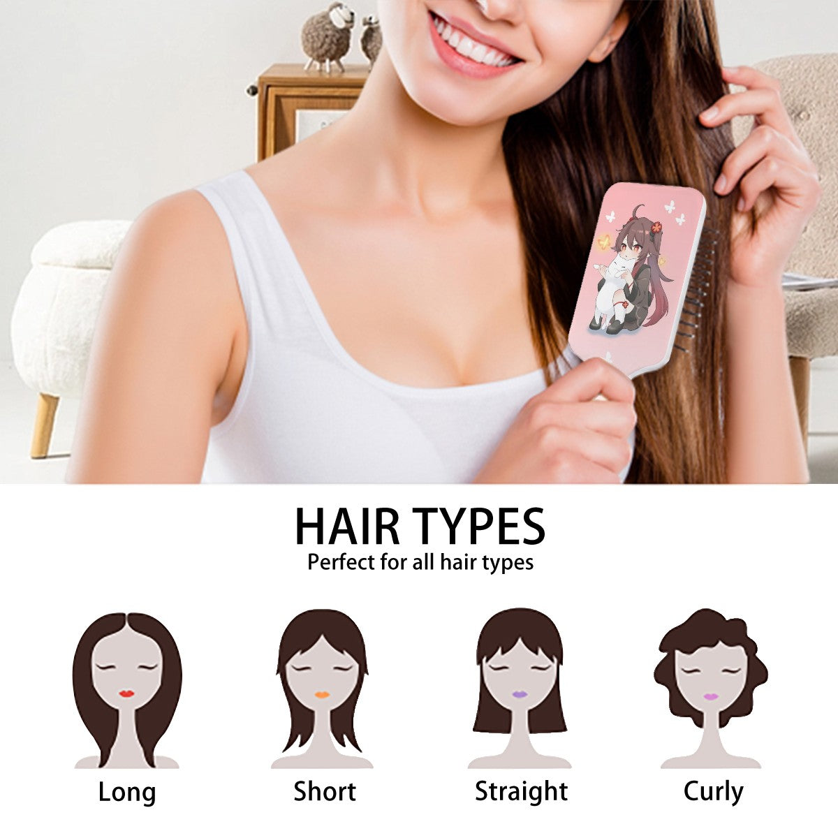 Genshin Impact Air Cushion Hair Brush - Hu Tao: "Neko Smol Tao"