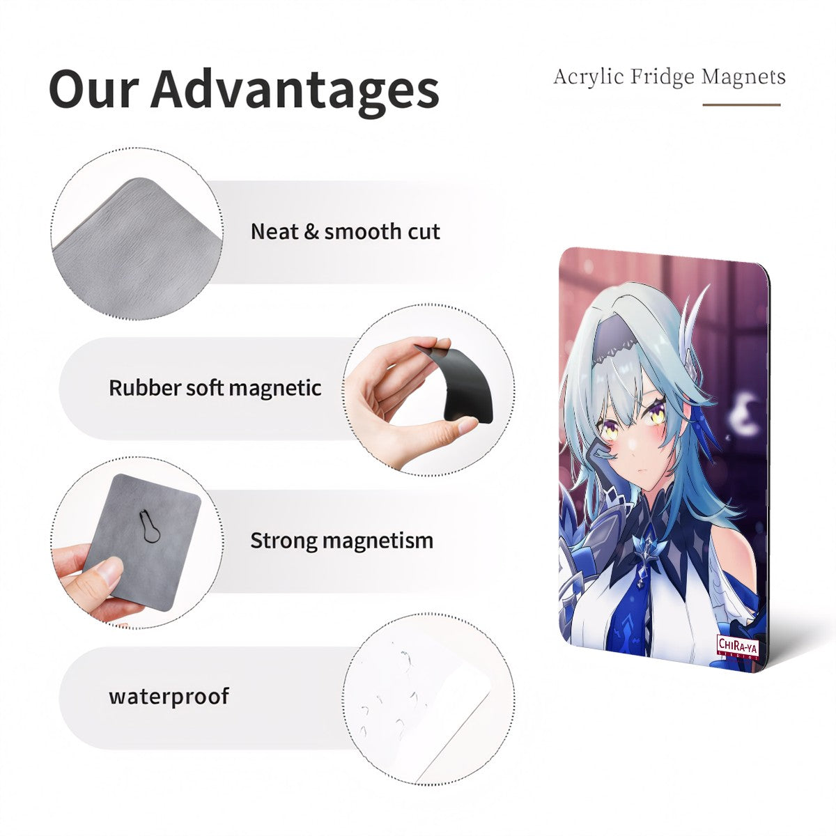 Genshin Impact Acrylic Fridge Magnet - Eula: Night Out at Angel's Share