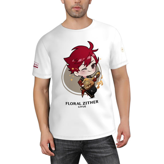 Terraglotte "2024 Genshin Instrument Series" Men's T-Shirt - Floral Zither (Liyue)