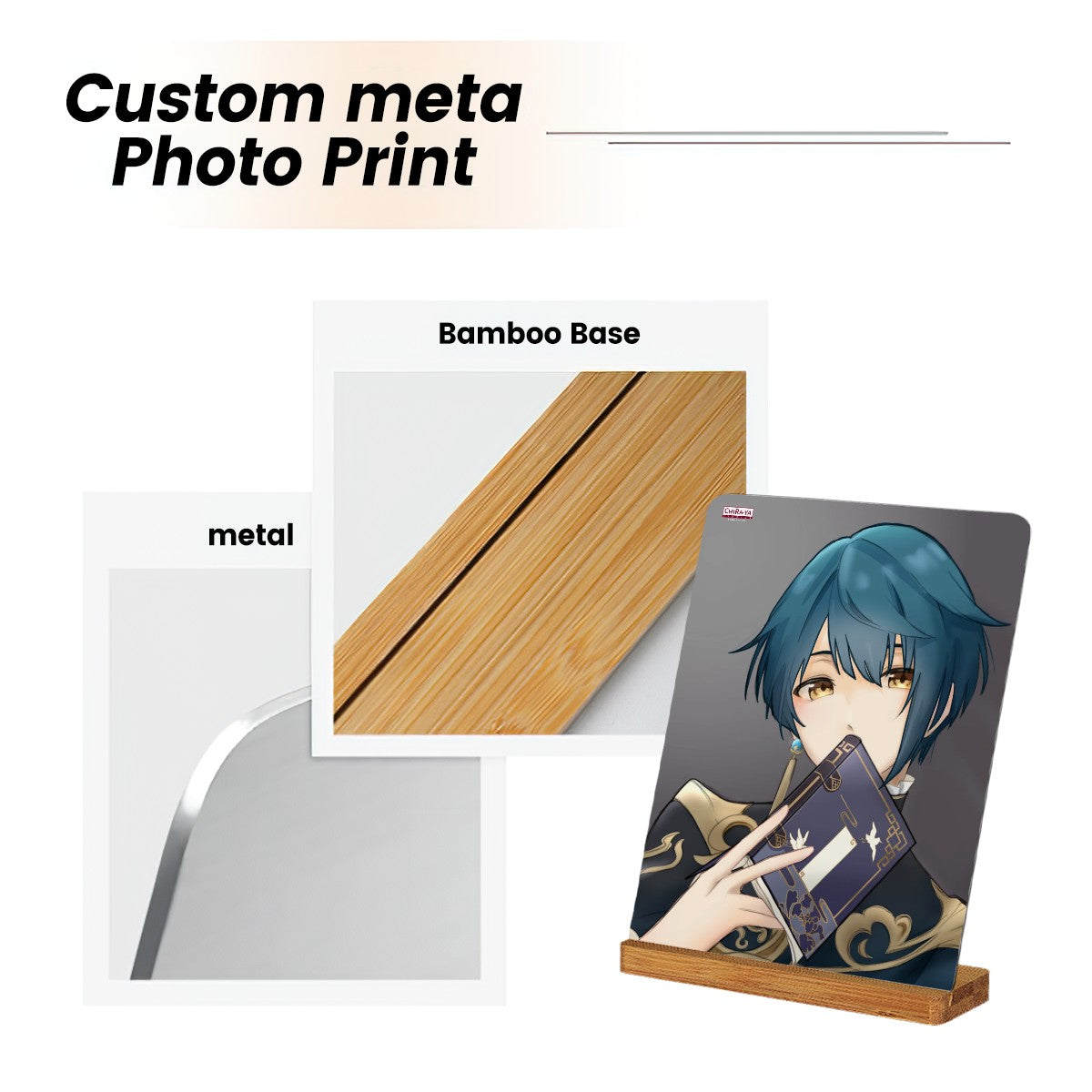 Genshin Impact Metal Print with Stand - Xingqiu: "Binge-Reading" (Sketch Style)