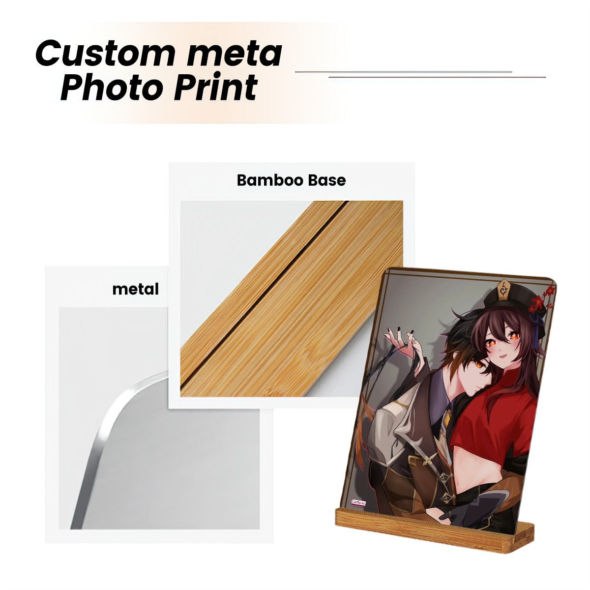 Genshin Impact Metal Print with Stand - Hu Tao & Zhongli: "The Wangsheng Duo"
