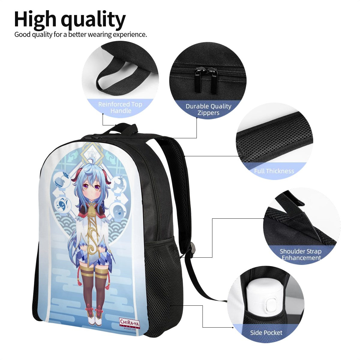 Genshin Impact Oxford Backpack - Ganyu: "Smol Ganyu"