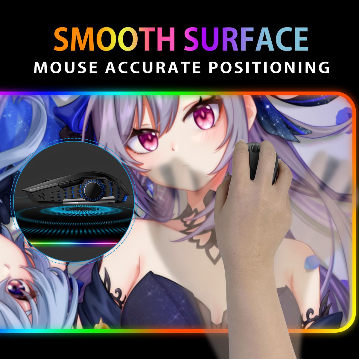 Genshin Impact Premium RGB Gaming Mouse Pad (with Wireless Charging) - Ganyu & Keqing: "Ganqing Impact"