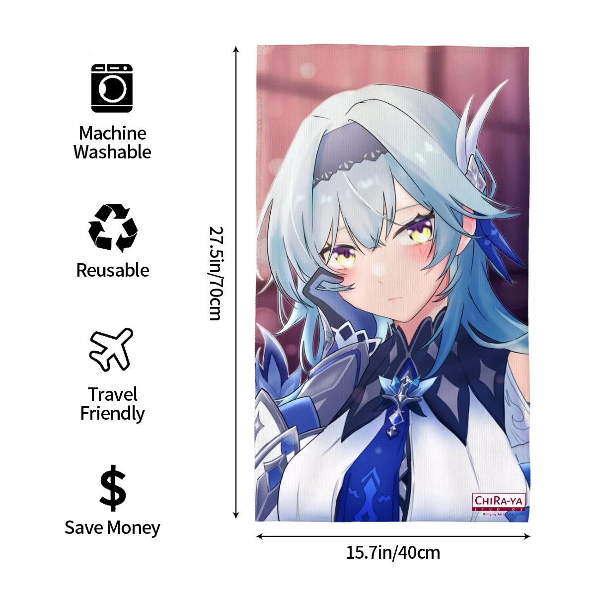 Genshin Impact Soft Microfiber Bath Towel - Eula: Night Out at Angel's Share