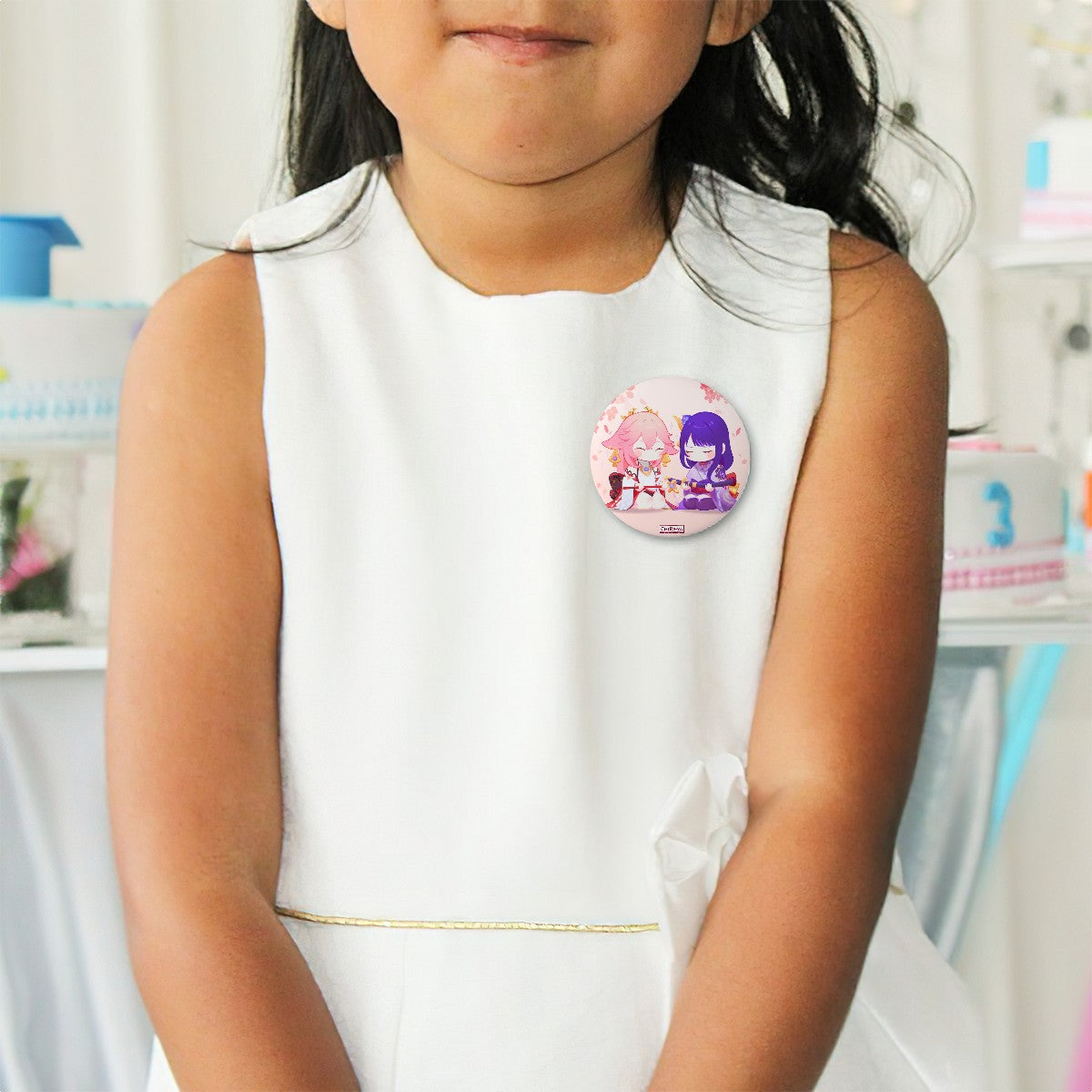 Genshin Impact Pin Badge - Raiden Shogun & Yae Miko: "The Irodori Statues of Eimiko"