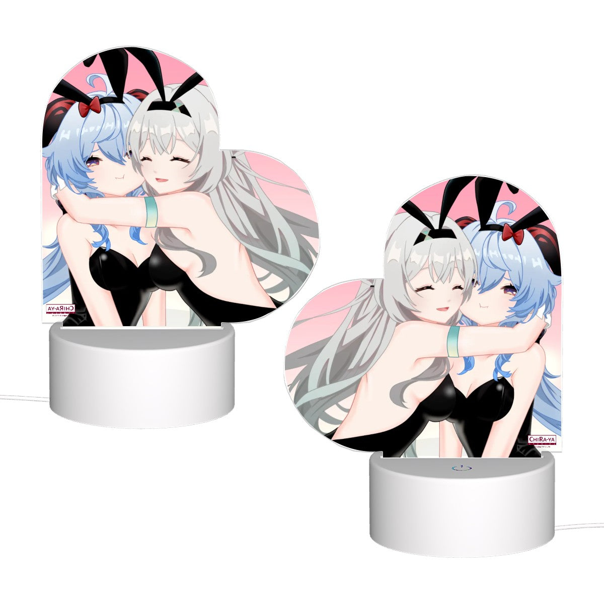 Genshin Impact x Honkai Star Rail Heart-Shaped Night Light - Firefly & Ganyu: "Bunny Girlies"