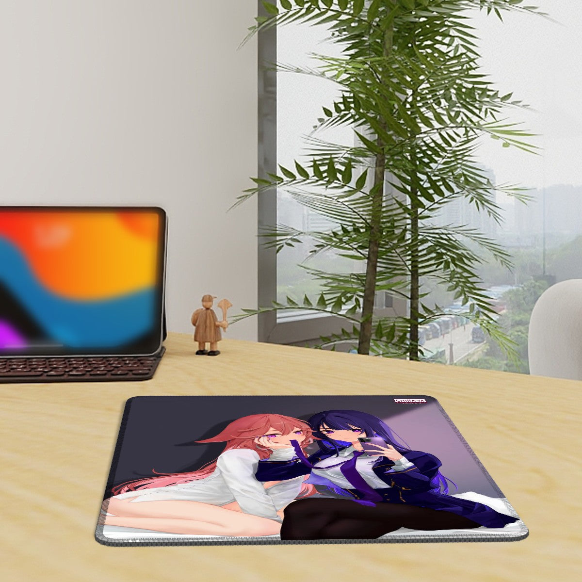 Genshin Impact Gaming Mouse Pad (Vertical) - Raiden Ei & Yae Miko: "Bedroom Selfie"