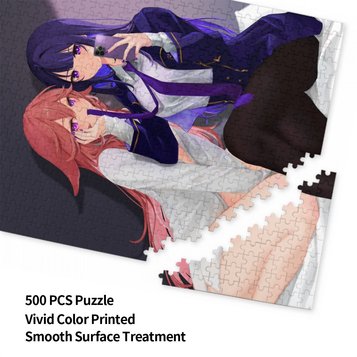 Genshin Impact Wooden Jigsaw Puzzle (500pcs) - Raiden Ei & Yae Miko: "Bedroom Selfie"