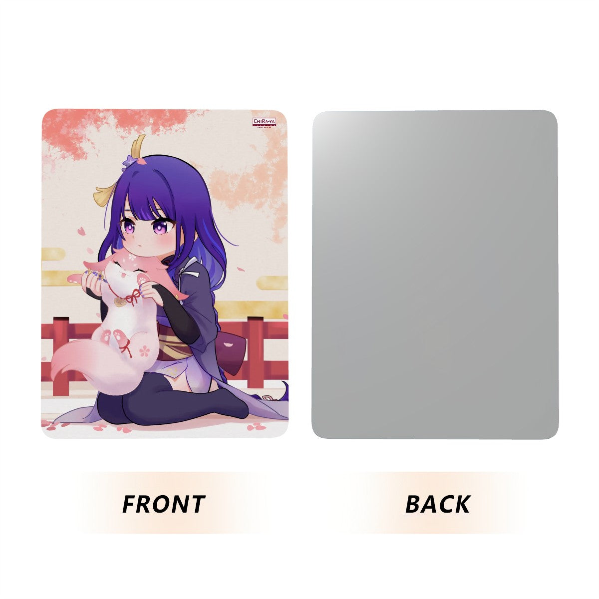 Genshin Impact Metal Print with Stand - Raiden Shogun: "Ei with Fox Miko"