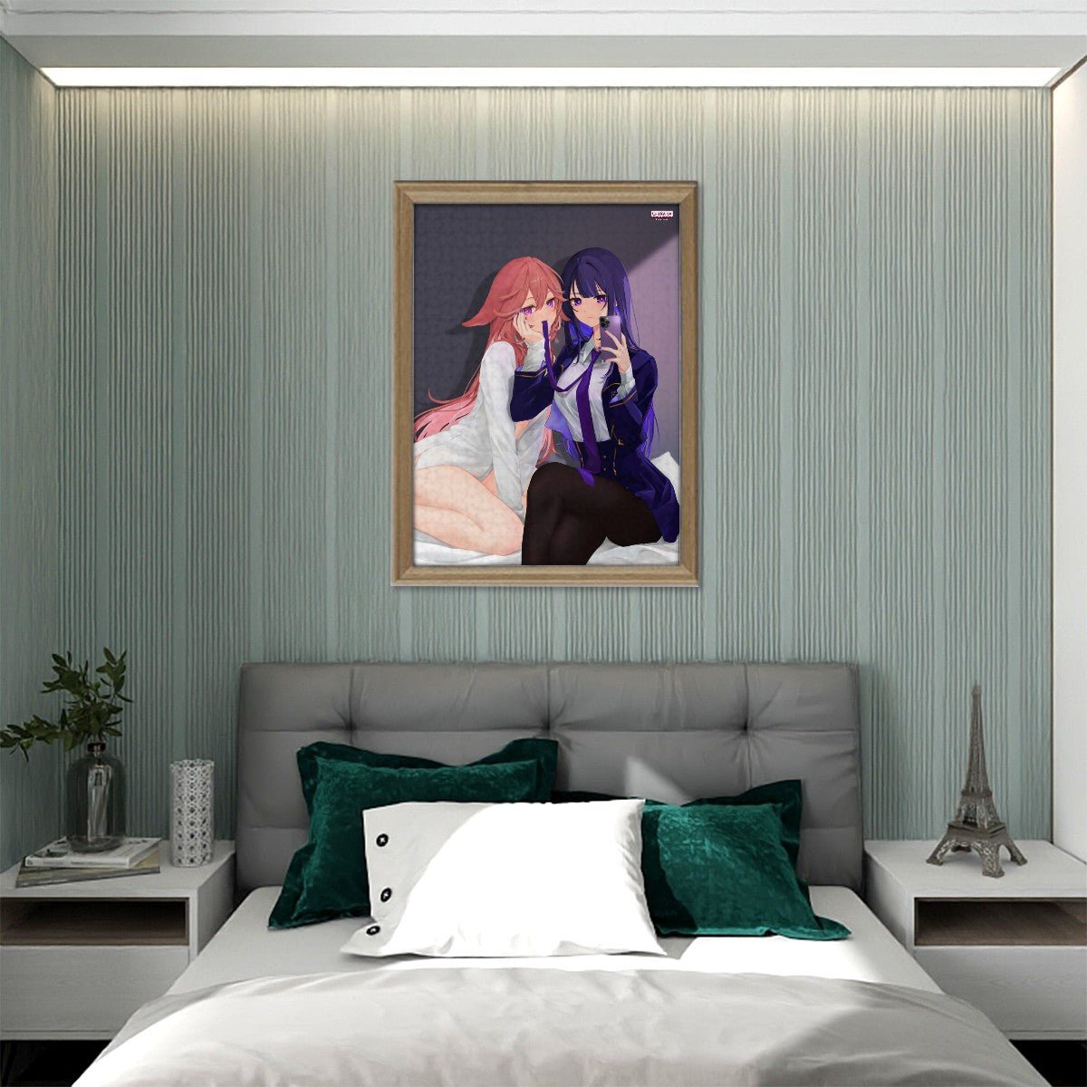 Genshin Impact Wooden Jigsaw Puzzle (500pcs) - Raiden Ei & Yae Miko: "Bedroom Selfie"
