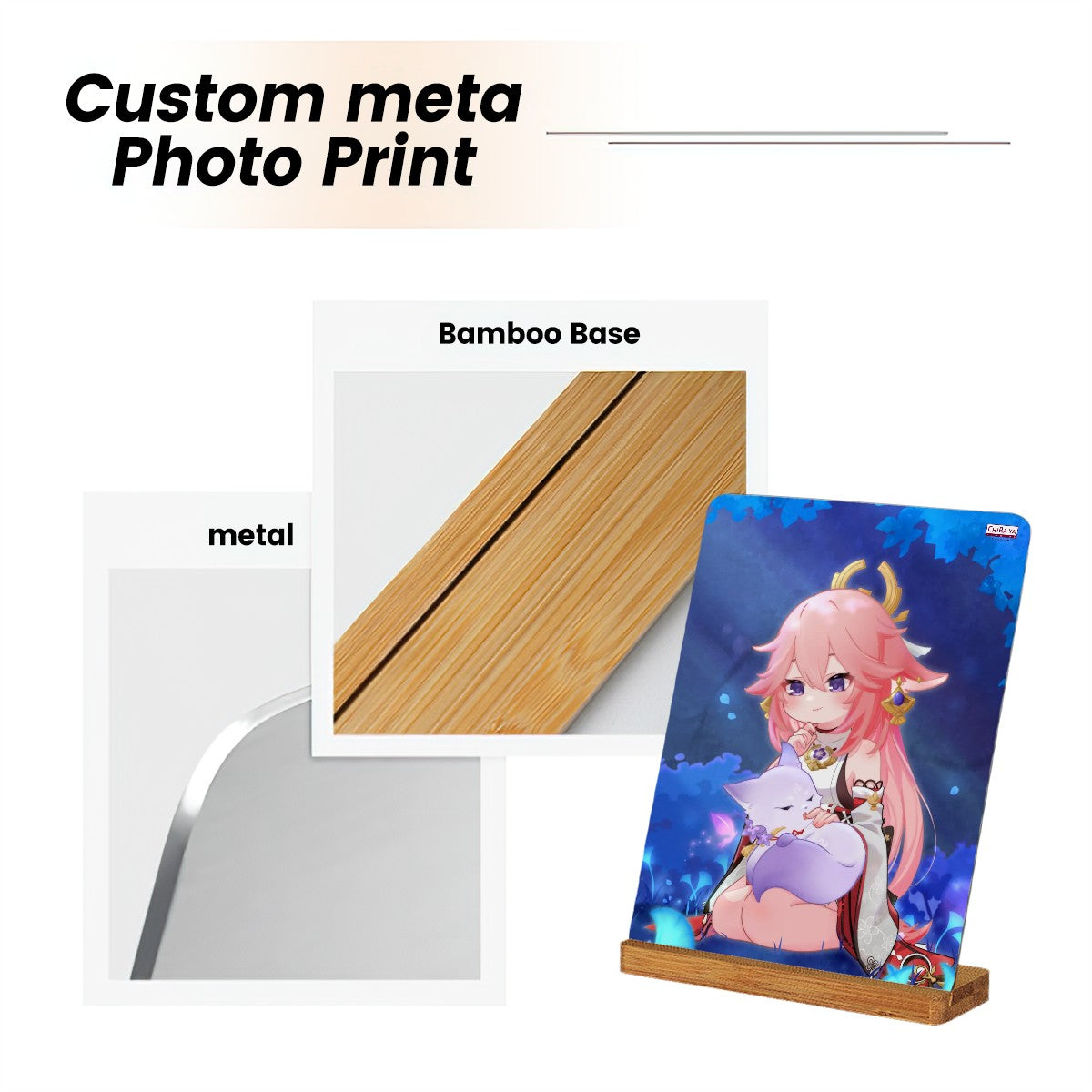 Genshin Impact Metal Print with Stand - Yae Miko: "Miko with Fox Ei"