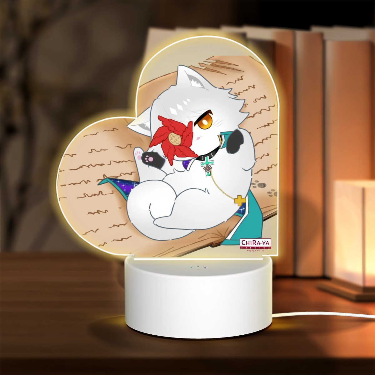 Guilty Gear Heart-Shaped Night Light - Asuka Kreutz (Cat Asuka