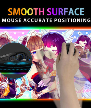 Genshin Impact Premium RGB Gaming Mouse Pad (with Wireless Charging) - Columbina & Sandrone: 