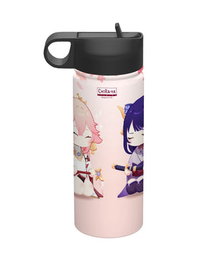 Genshin Impact Vacuum Insulated Tumbler - Raiden Shogun & Yae Miko: The Irodori Statues of Eimiko