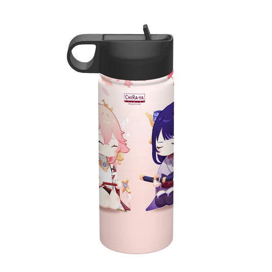 Genshin Impact Vacuum Insulated Tumbler - Raiden Shogun & Yae Miko: The Irodori Statues of Eimiko