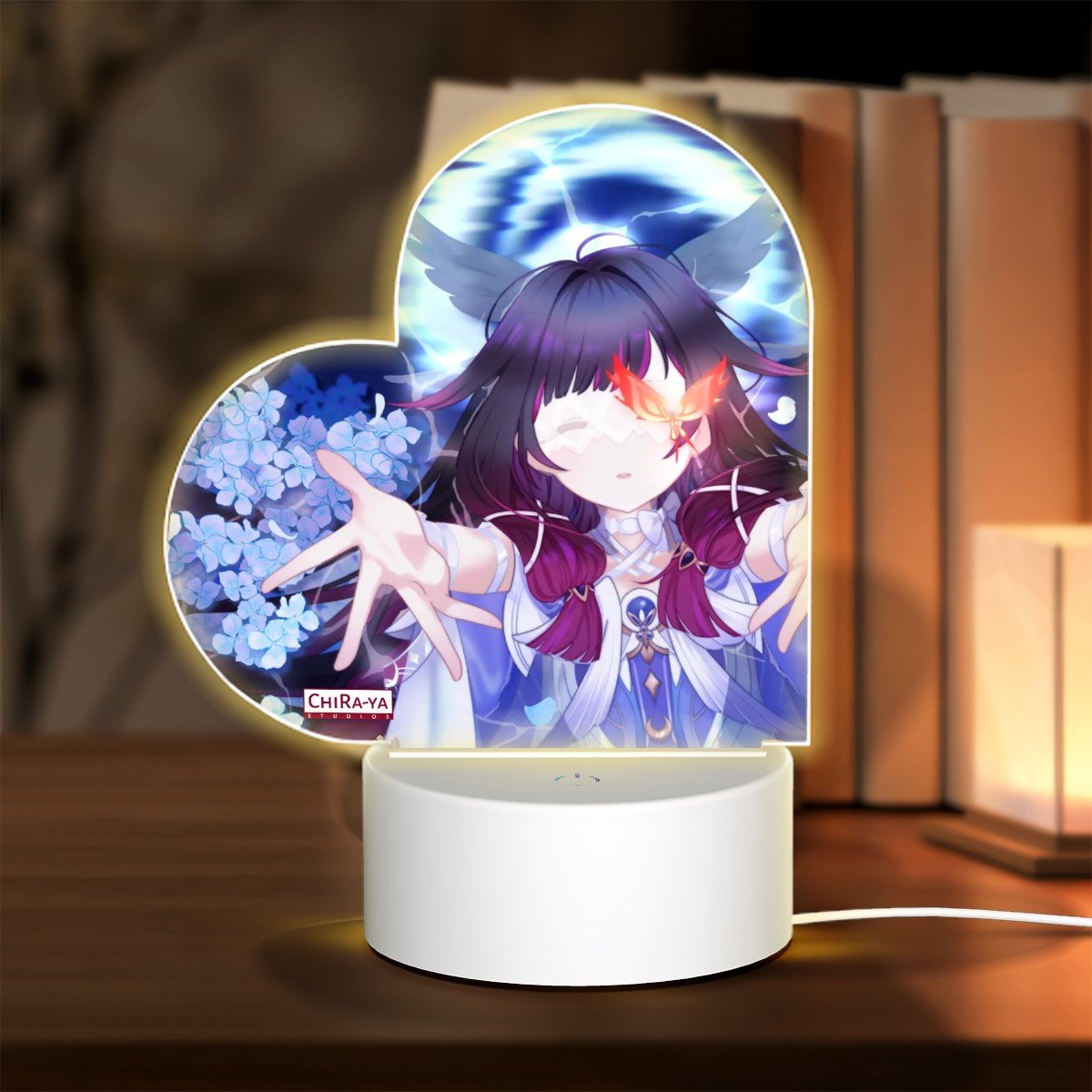 Genshin Impact Heart-Shaped Night Light - Columbina: 