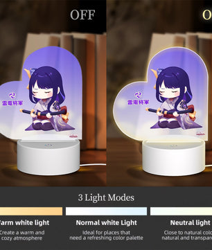 Genshin Impact Heart-Shaped Night Light - Raiden Shogun (Irodori Statue Series)