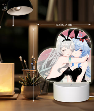 Genshin Impact x Honkai Star Rail Heart-Shaped Night Light - Firefly & Ganyu: 
