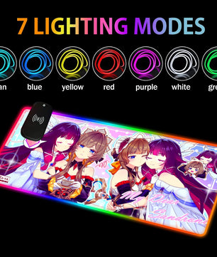 Genshin Impact Premium RGB Gaming Mouse Pad (with Wireless Charging) - Columbina & Sandrone: 