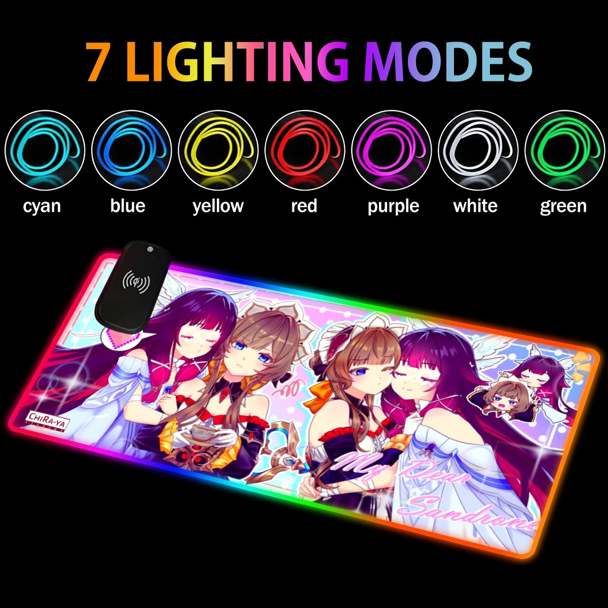 Genshin Impact Premium RGB Gaming Mouse Pad (with Wireless Charging) - Columbina & Sandrone: "Teatime" Chiraya Studios