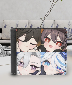 Genshin Impact Squishy Series Leather Wallet (Special Edition) - Zhongli x Hu Tao & Neuvillette x Furina