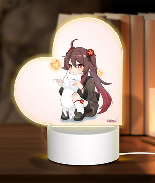 Genshin Impact Heart-Shaped Night Light - Hu Tao: 
