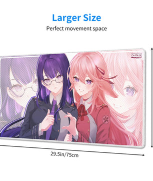 Genshin Impact x Lycoris Recoil Gaming Mouse Pad (Extra Large) - Raiden Ei & Yae Miko: 