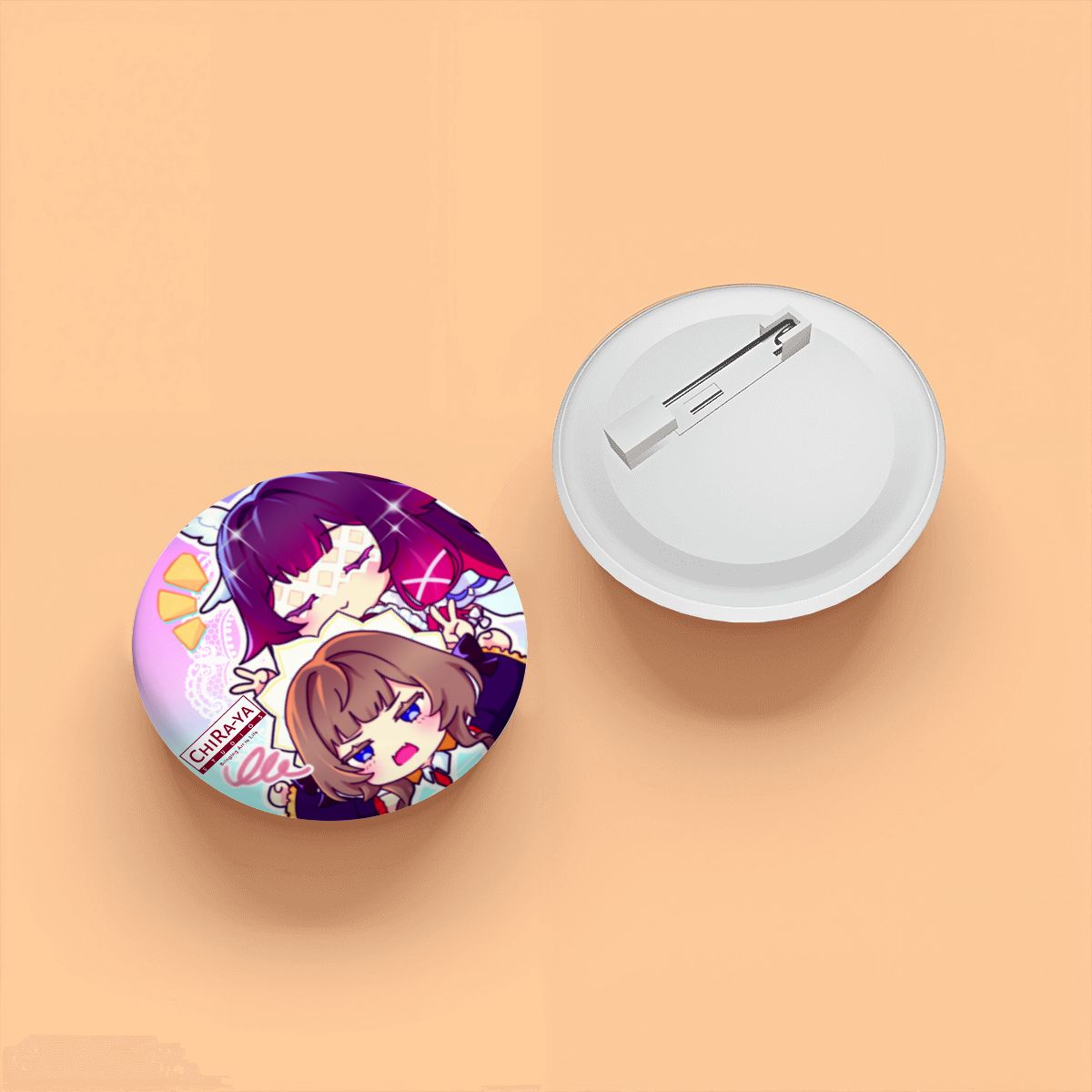 Genshin Impact Pin Badge - Columbina & Sandrone: "Teatime" (Chibi Version) Chiraya Studios