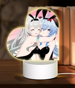 Genshin Impact x Honkai Star Rail Heart-Shaped Night Light - Firefly & Ganyu: 