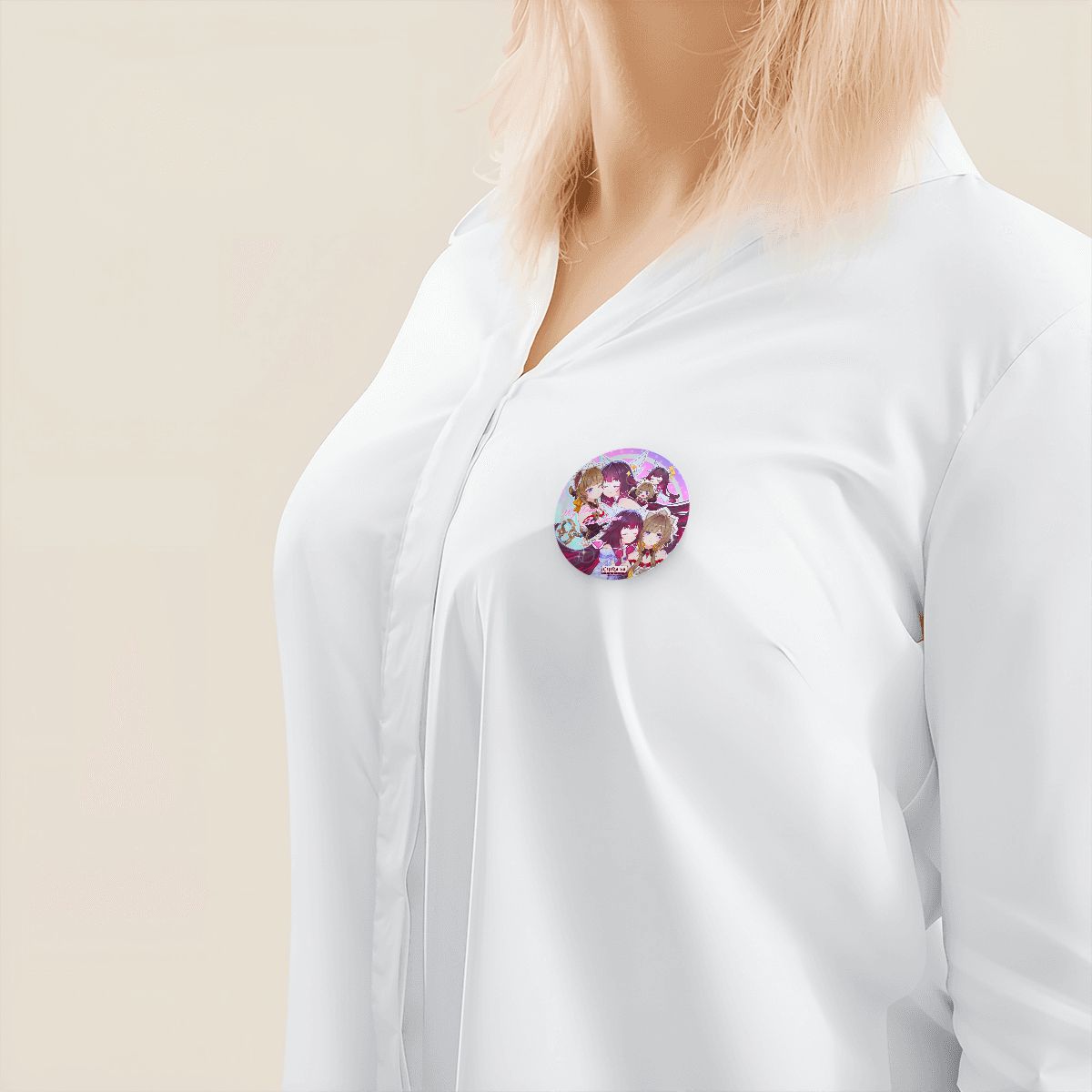 Genshin Impact Pin Badge - Columbina & Sandrone: "Teatime"