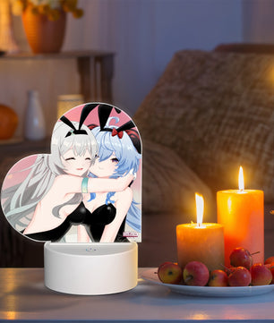 Genshin Impact x Honkai Star Rail Heart-Shaped Night Light - Firefly & Ganyu: 