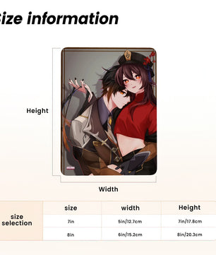 Genshin Impact Metal Print with Stand - Hu Tao & Zhongli: 