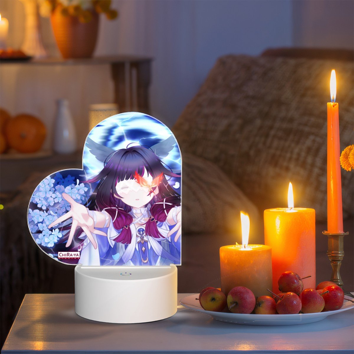 Genshin Impact Heart-Shaped Night Light - Columbina: 