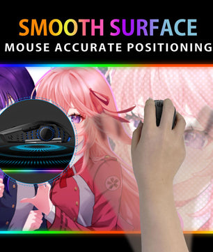 Genshin Impact x Lycoris Recoil Premium RGB Gaming Mouse Pad (with Wireless Charging) - Raiden Ei & Yae Miko: 