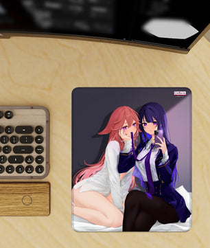Genshin Impact Gaming Mouse Pad (Vertical) - Raiden Ei & Yae Miko: 