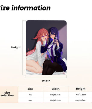 Genshin Impact Metal Print with Stand - Raiden Ei & Yae Miko: 