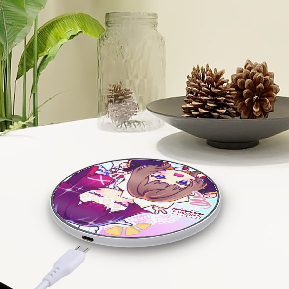Genshin Impact Wireless Phone Charger - Columbina & Sandrone: "Teatime" (Chibi Version)