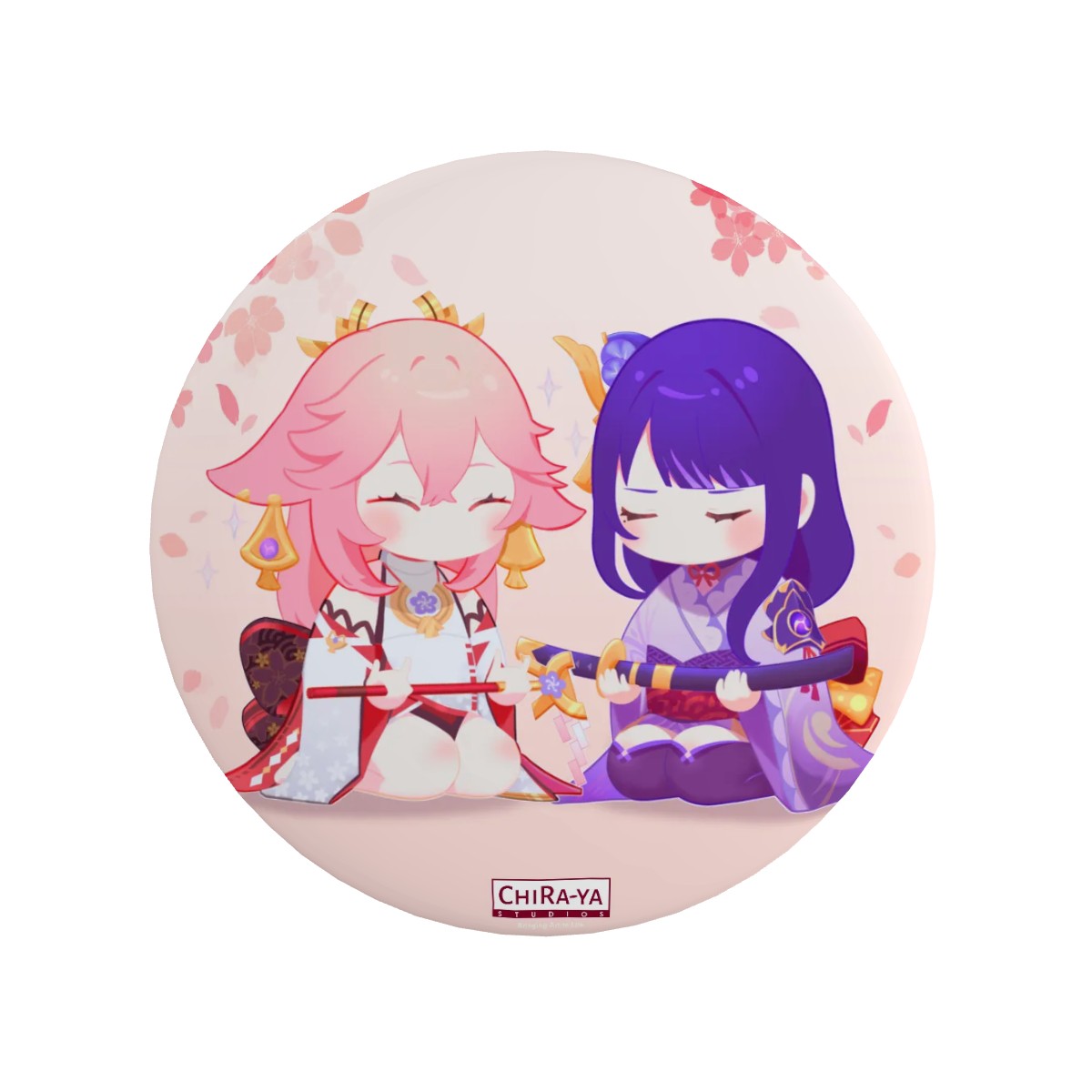 Genshin Impact Pin Badge - Raiden Shogun & Yae Miko: "The Irodori Statues of Eimiko"