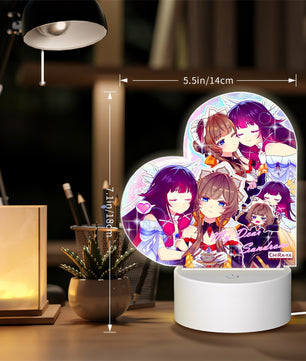 Genshin Impact Heart-Shaped Night Light - Columbina & Sandrone: 
