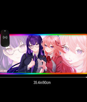 Genshin Impact x Lycoris Recoil Premium RGB Gaming Mouse Pad (with Wireless Charging) - Raiden Ei & Yae Miko: 