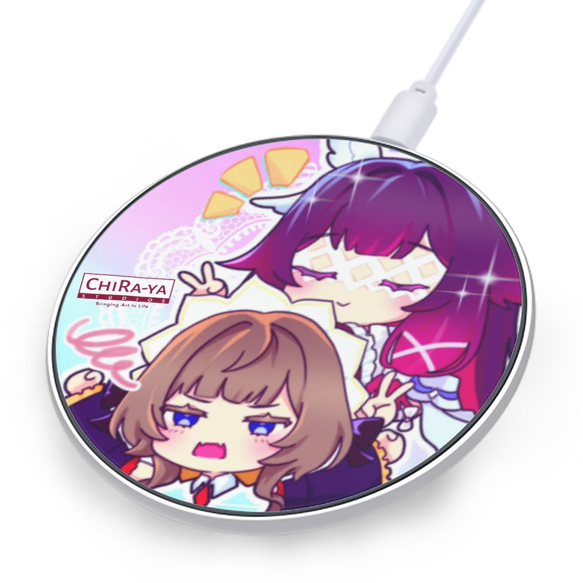Genshin Impact Wireless Phone Charger - Columbina & Sandrone: "Teatime" (Chibi Version)