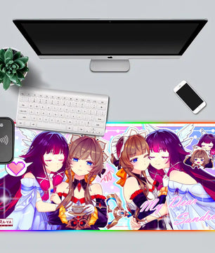 Genshin Impact Premium RGB Gaming Mouse Pad (with Wireless Charging) - Columbina & Sandrone: 