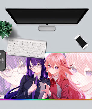 Genshin Impact x Lycoris Recoil Premium RGB Gaming Mouse Pad (with Wireless Charging) - Raiden Ei & Yae Miko: 