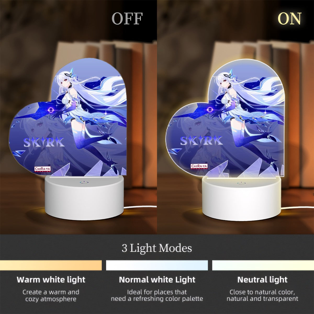 Genshin Impact Heart-Shaped Night Light - Skirk: 