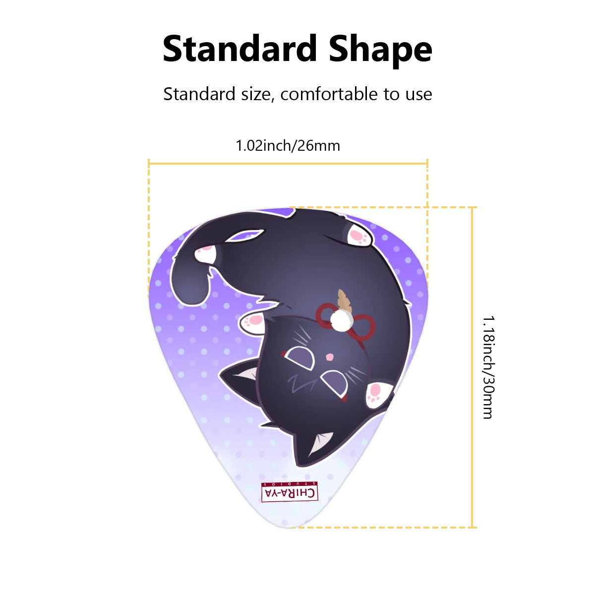 Genshin Impact Scarameow Series Guitar Pick (12 picks of 3 gauges)